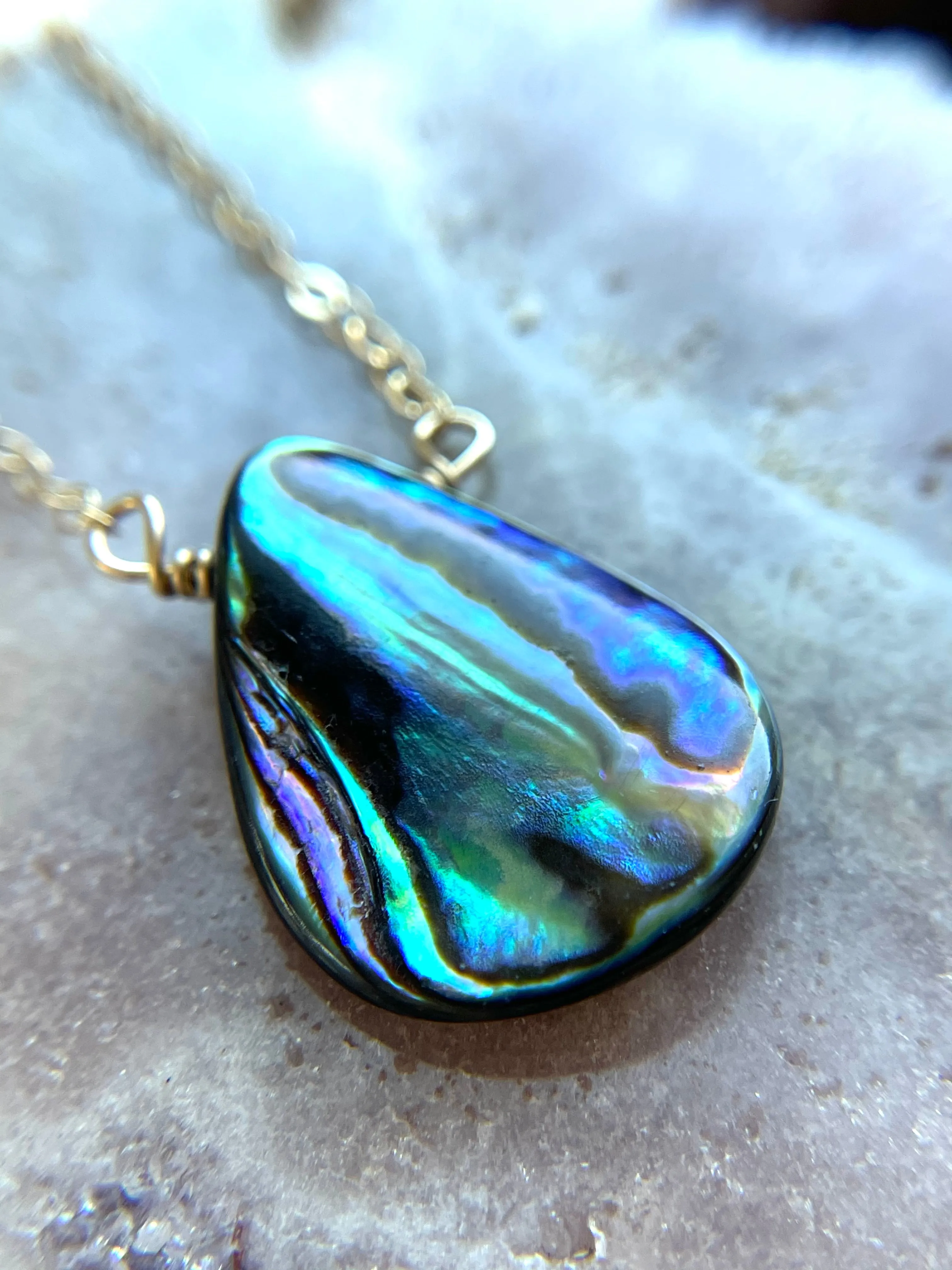 Abalone Shell Pendant Necklace - Beach Jewelry