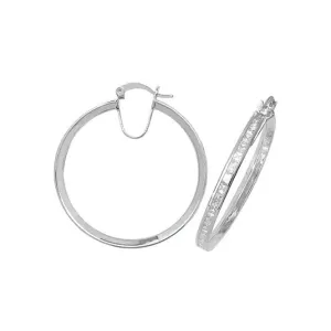 Acotis Silver Hoop Earrings Zirconia G5900