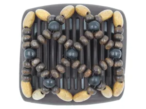 African Butterfly Chameleon Hair Comb - Ndebele Brown 50