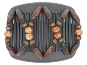 African Butterfly Hair Comb - Beada Brown 220