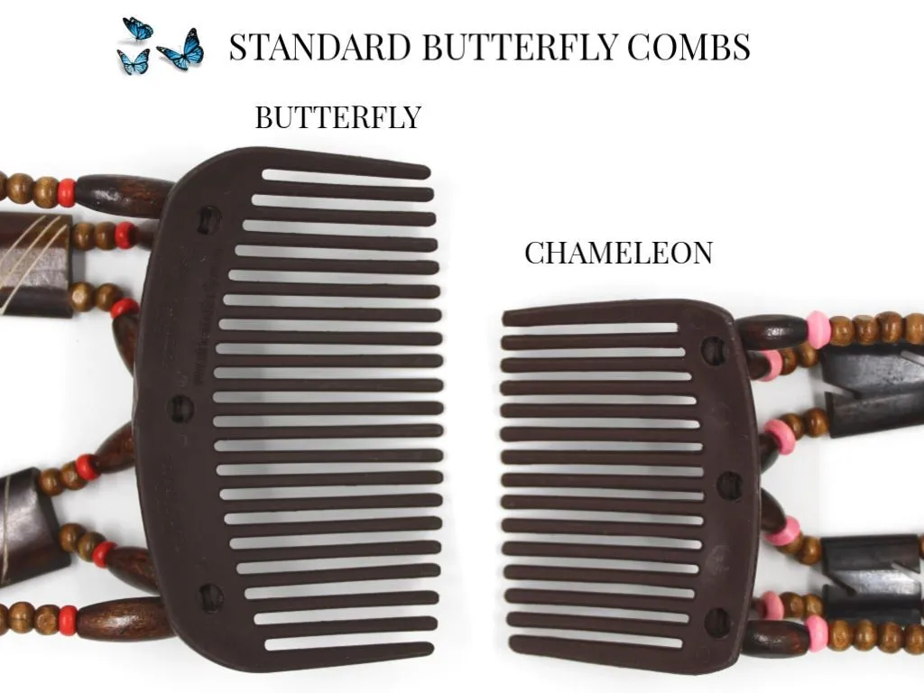 African Butterfly Hair Comb - Beada Tube Black 55