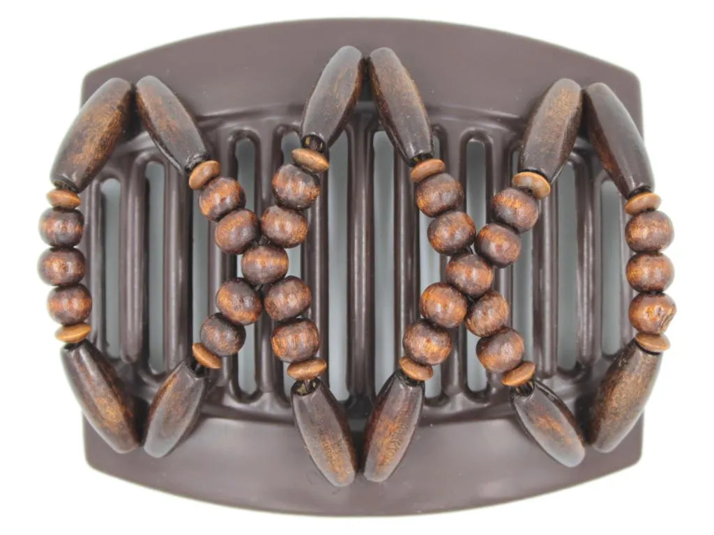 African Butterfly Thick Hair Comb - Beada Brown 179