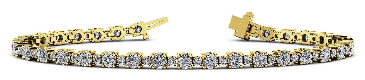 Alternating Lab-Grown Diamond Tennis Bracelet with 3.24 ct.(finished) 1.4mm, 2.6mm