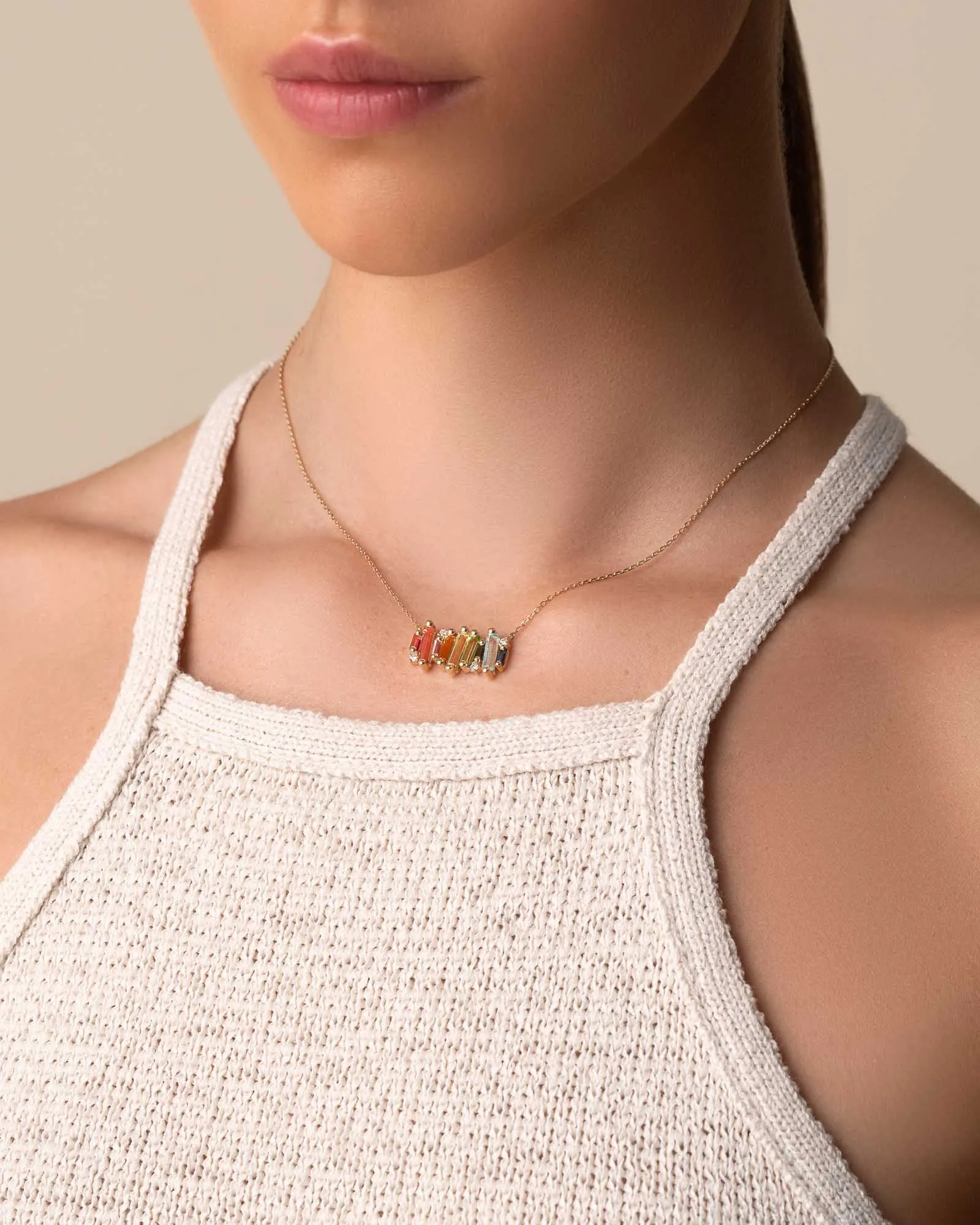 Amalfi Burst Rainbow Stacker Pendant