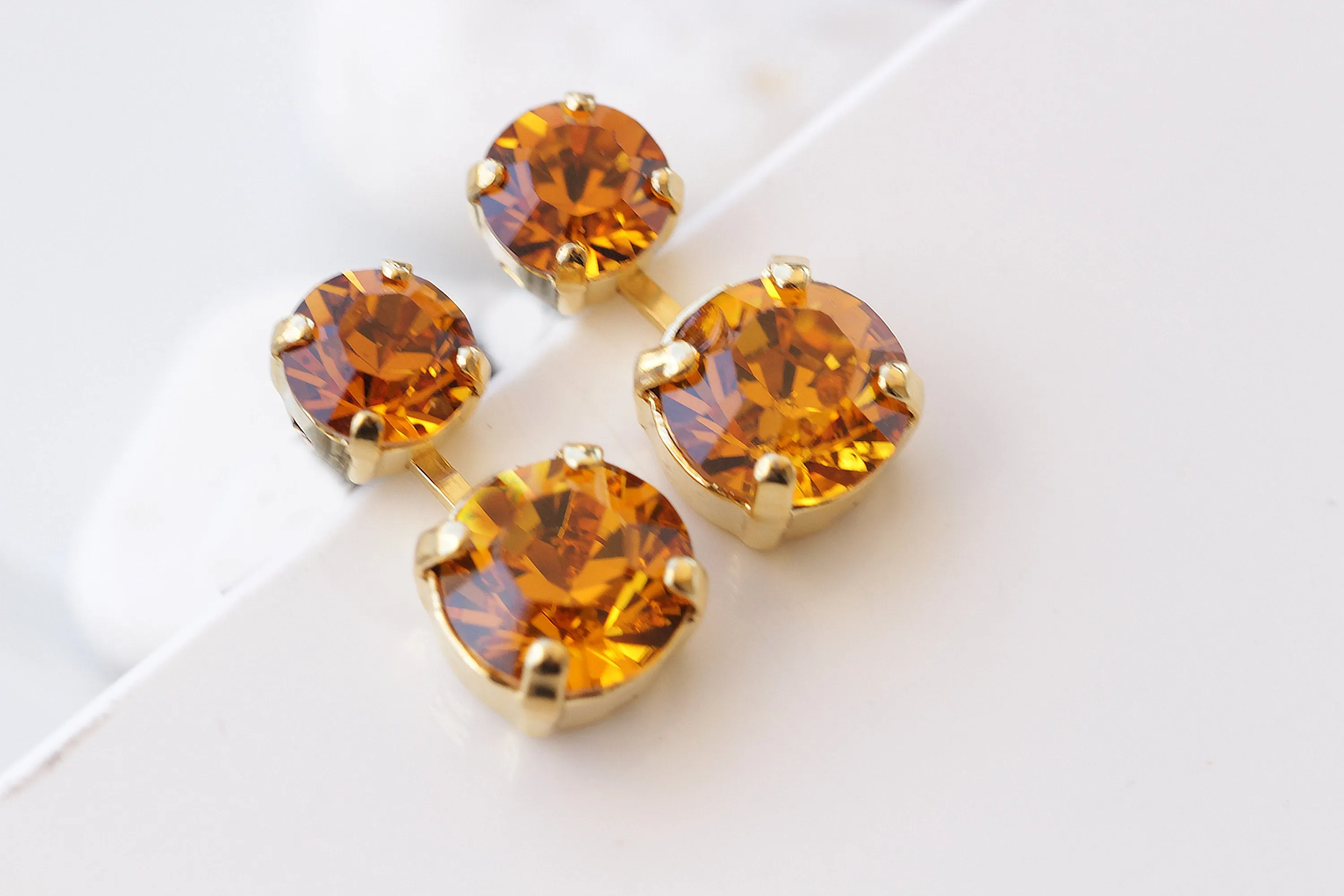 Amber Crystal Earrings