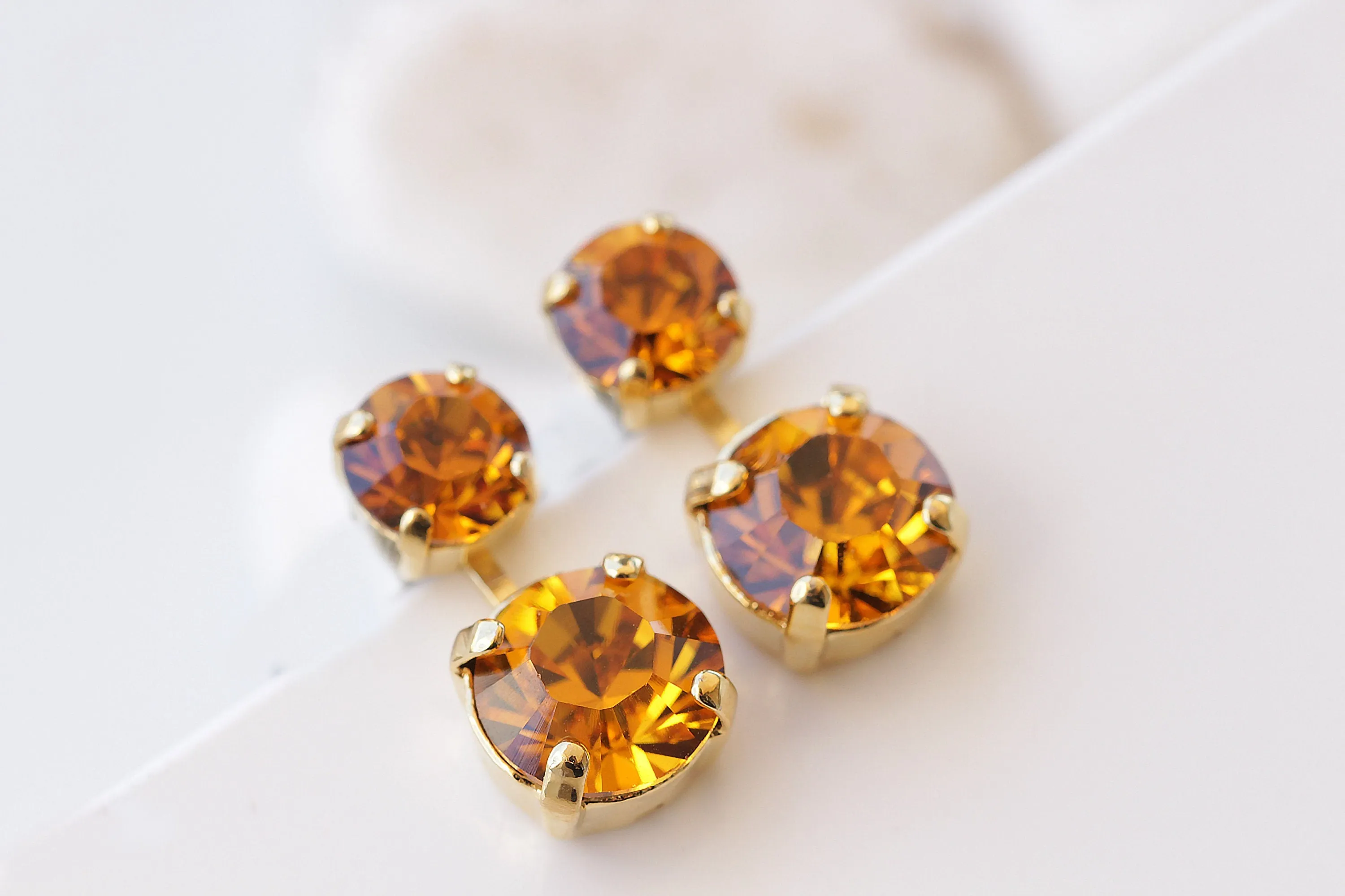 Amber Crystal Earrings