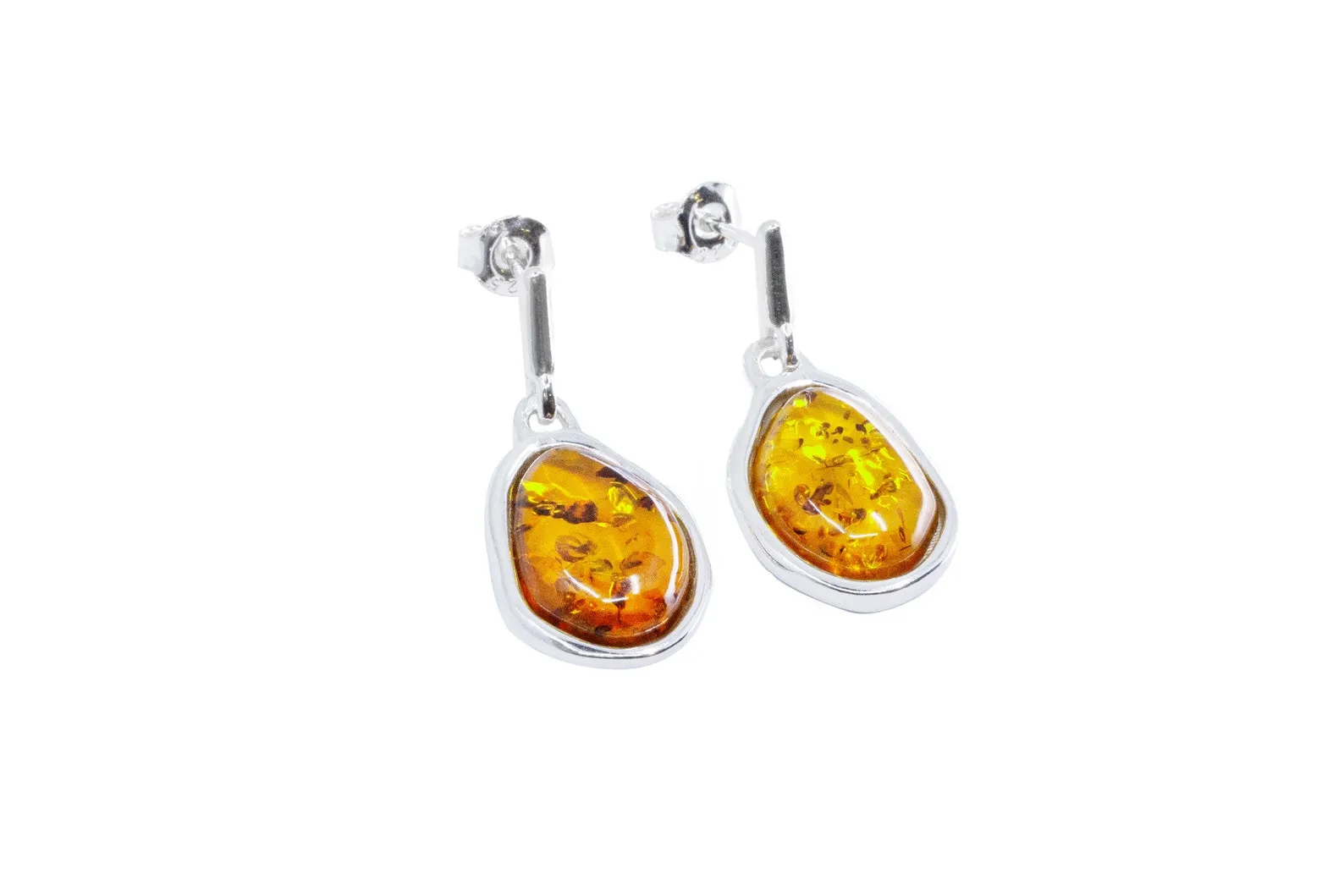 Amber ELEMENTS Drop Earrings - Stunning Baltic Amber & Sterling Silver