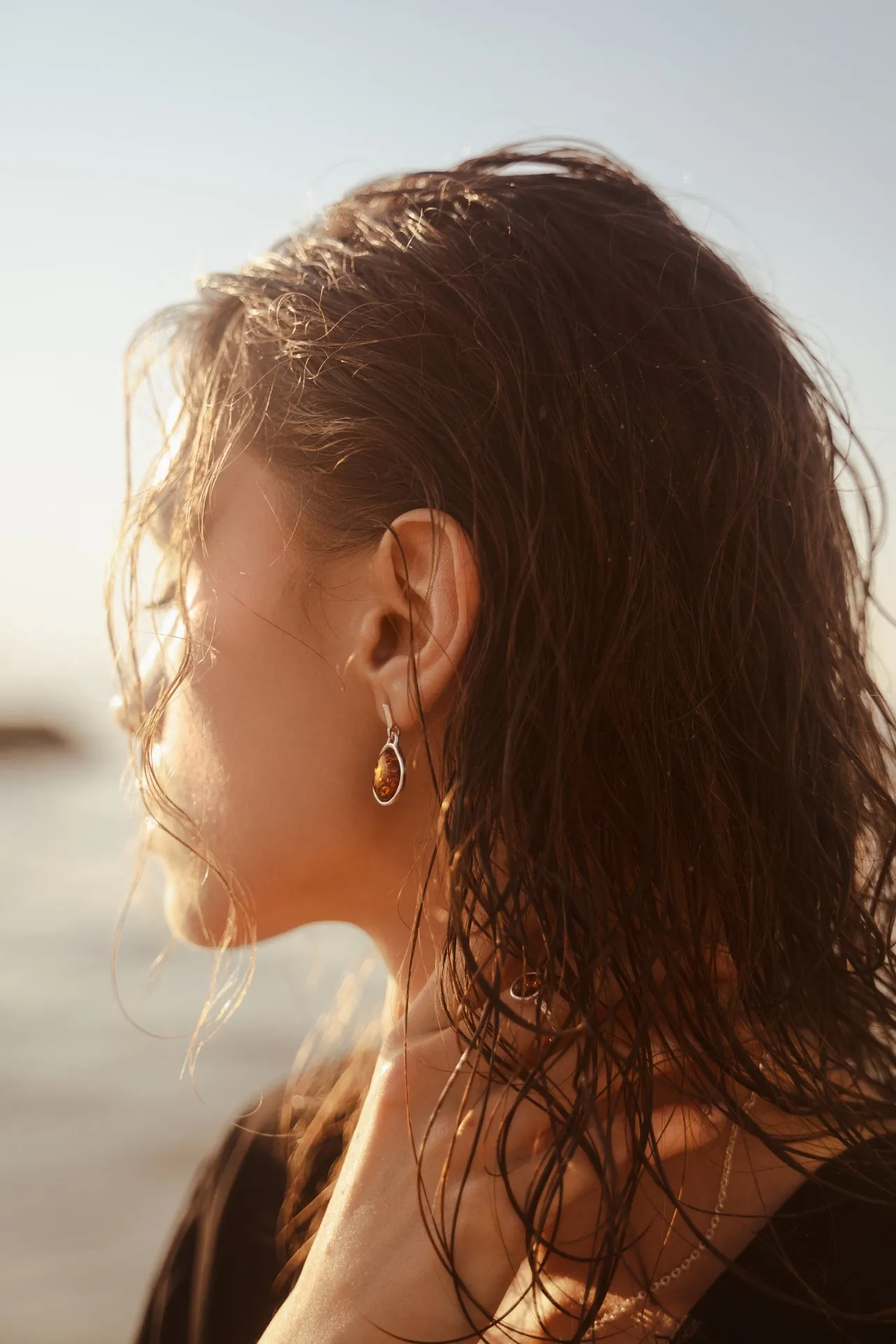 Amber ELEMENTS Drop Earrings - Stunning Baltic Amber & Sterling Silver