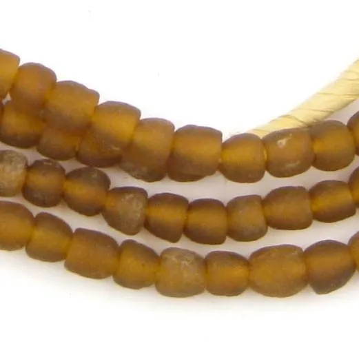 Amber Recycled Glass Beads (7mm)