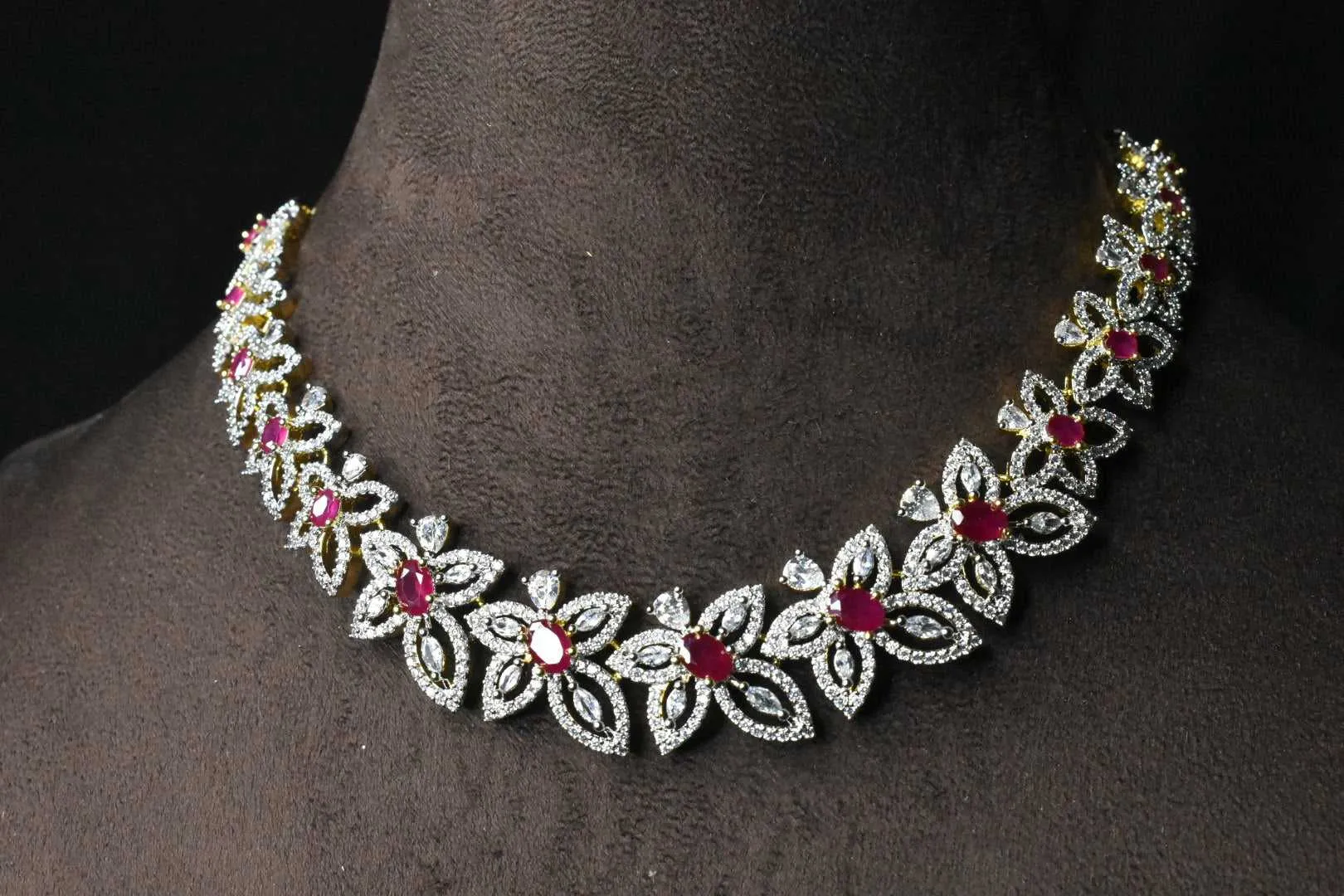 American Diamond Florar Necklace