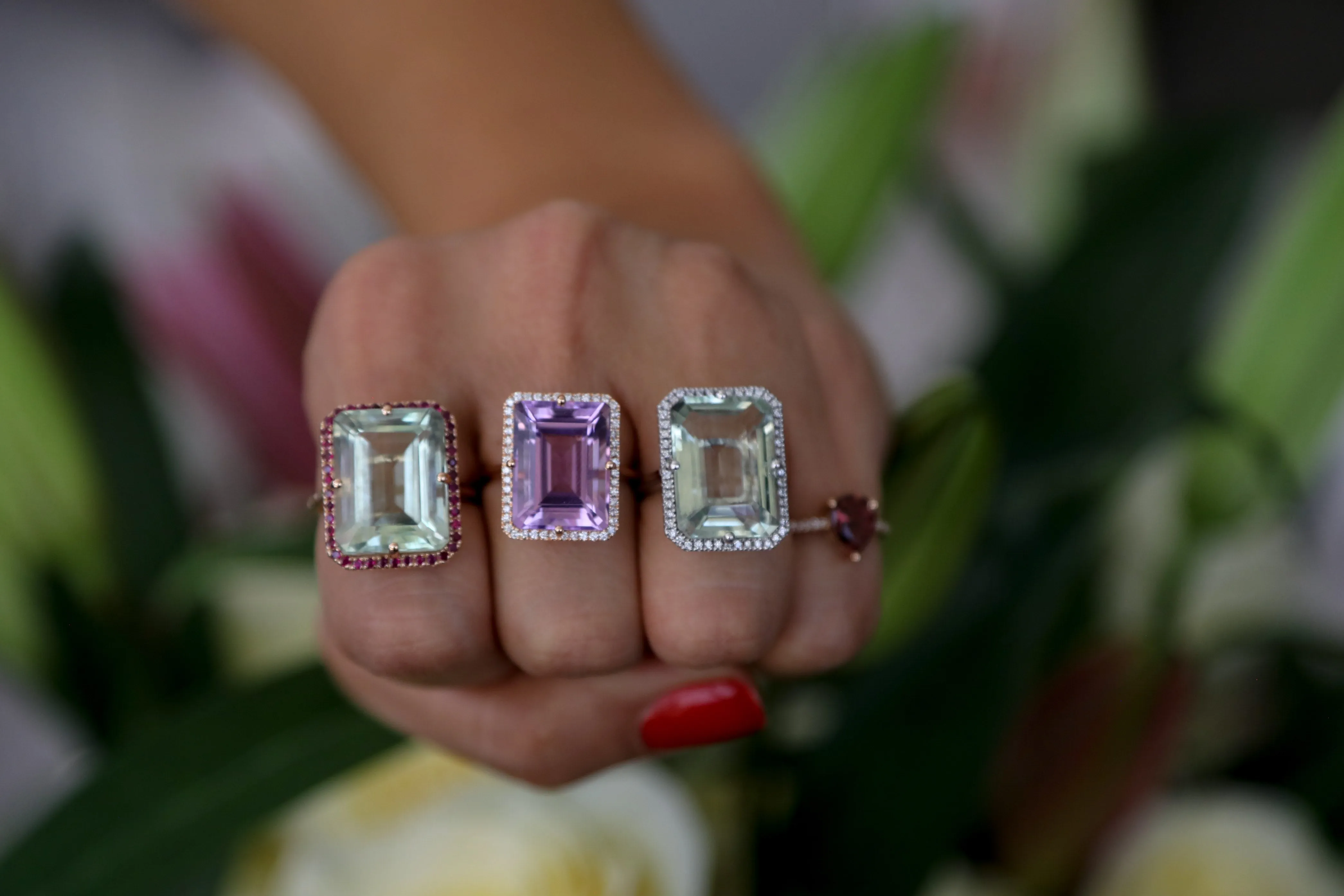 Amethyst & Diamond Cocktail Ring