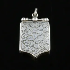 Antique Victorian Sterling Silver Ivy Locket Circa 1900