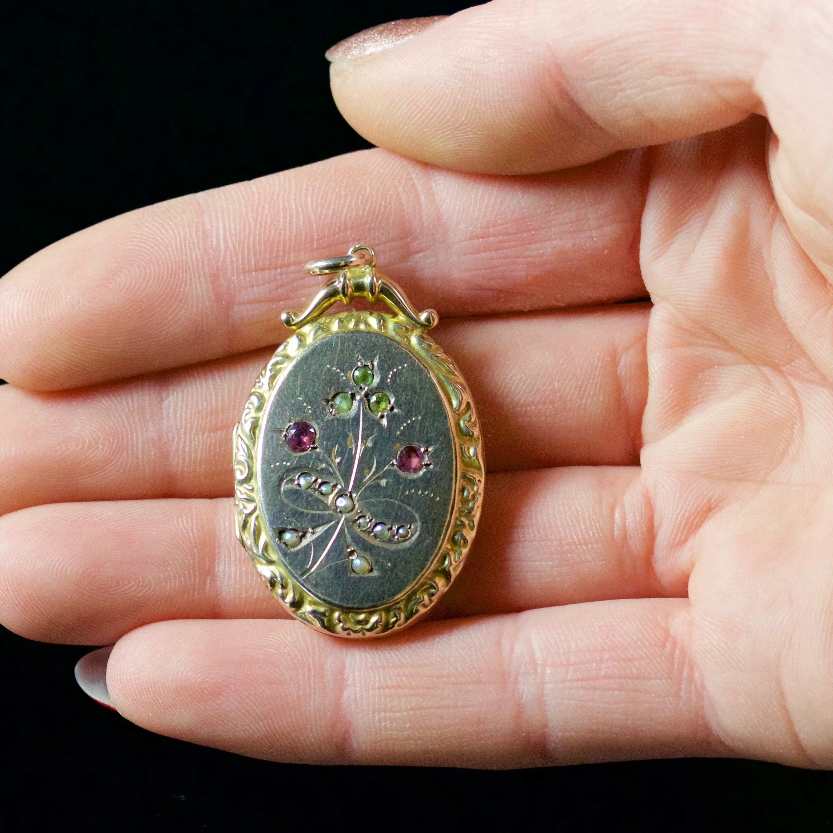 Antique Victorian Suffragette Locket 9Ct Gold Circa 1900