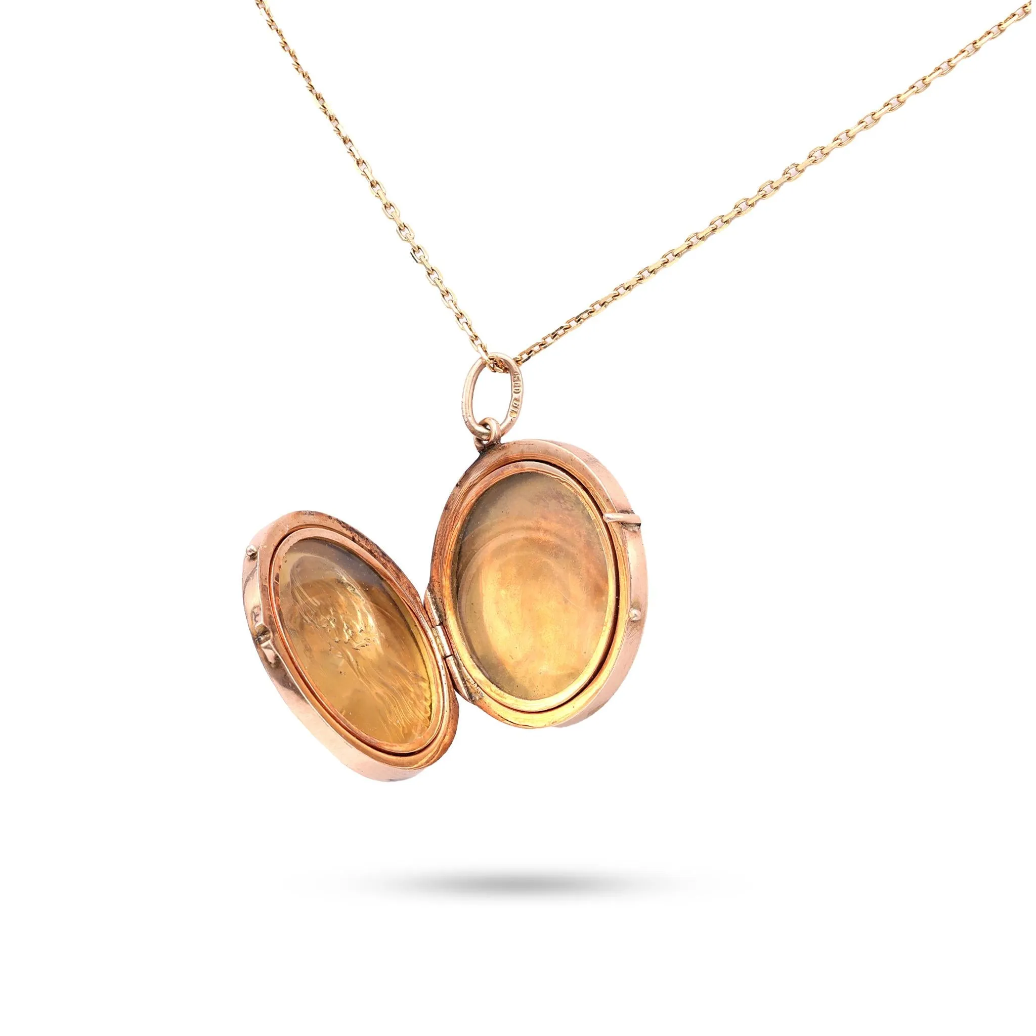 Art Nouveau Figural Rose Gold Locket