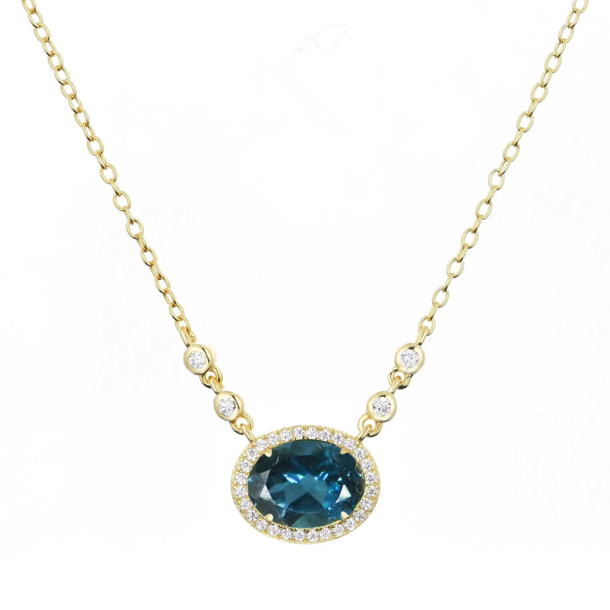 Aura London Blue Topaz Gemstone Necklace