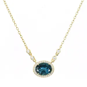 Aura London Blue Topaz Gemstone Necklace