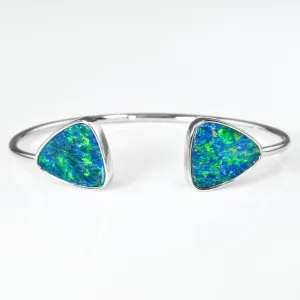 Australian Opal Bracelet In White Gold