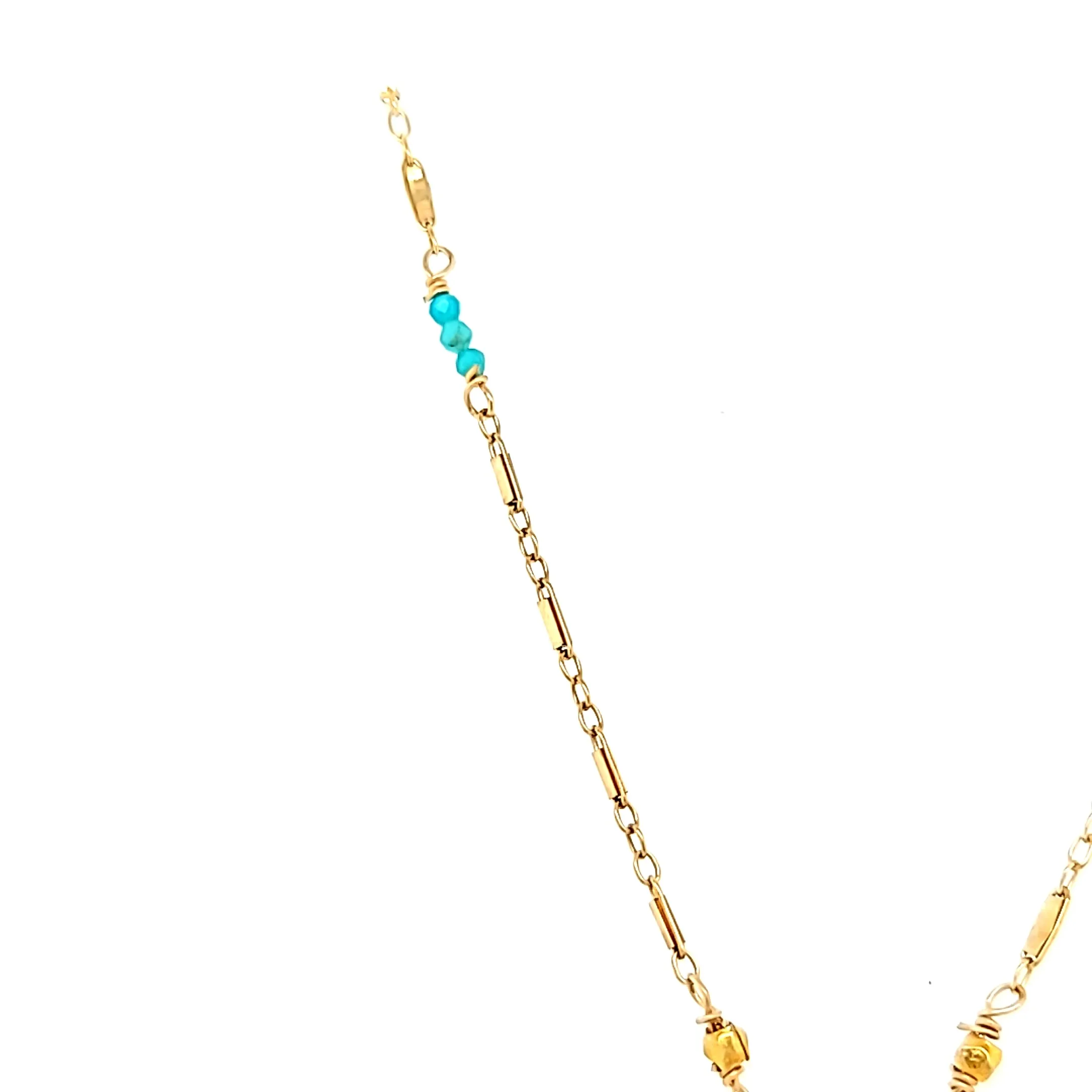 AVF Gold Turquoise Drop Necklace (SI449)