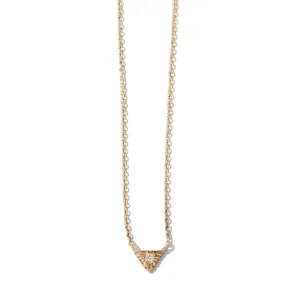 Aztec Necklace, White Topaz, Gold