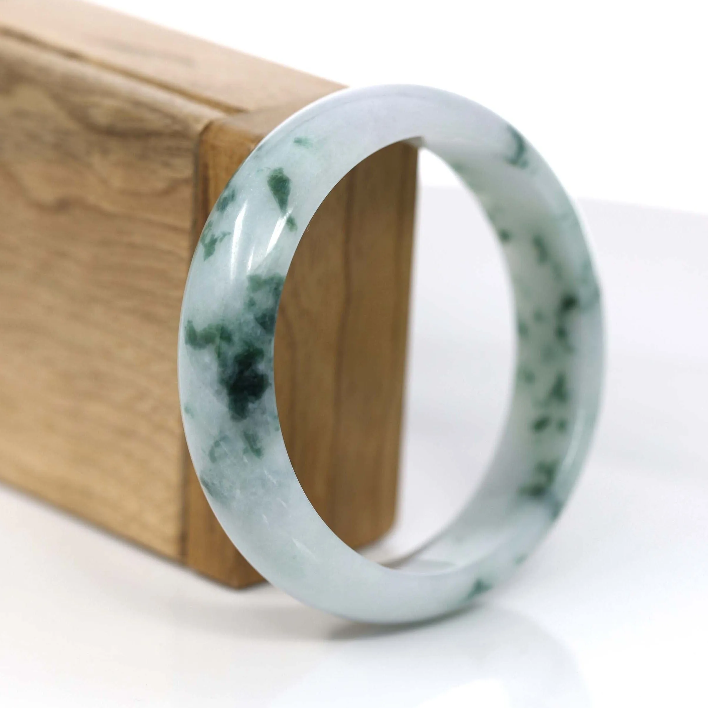 Baikalla Classic Real Blue-green Jade Jadeite Bangle Bracelet (60.24mm)#375