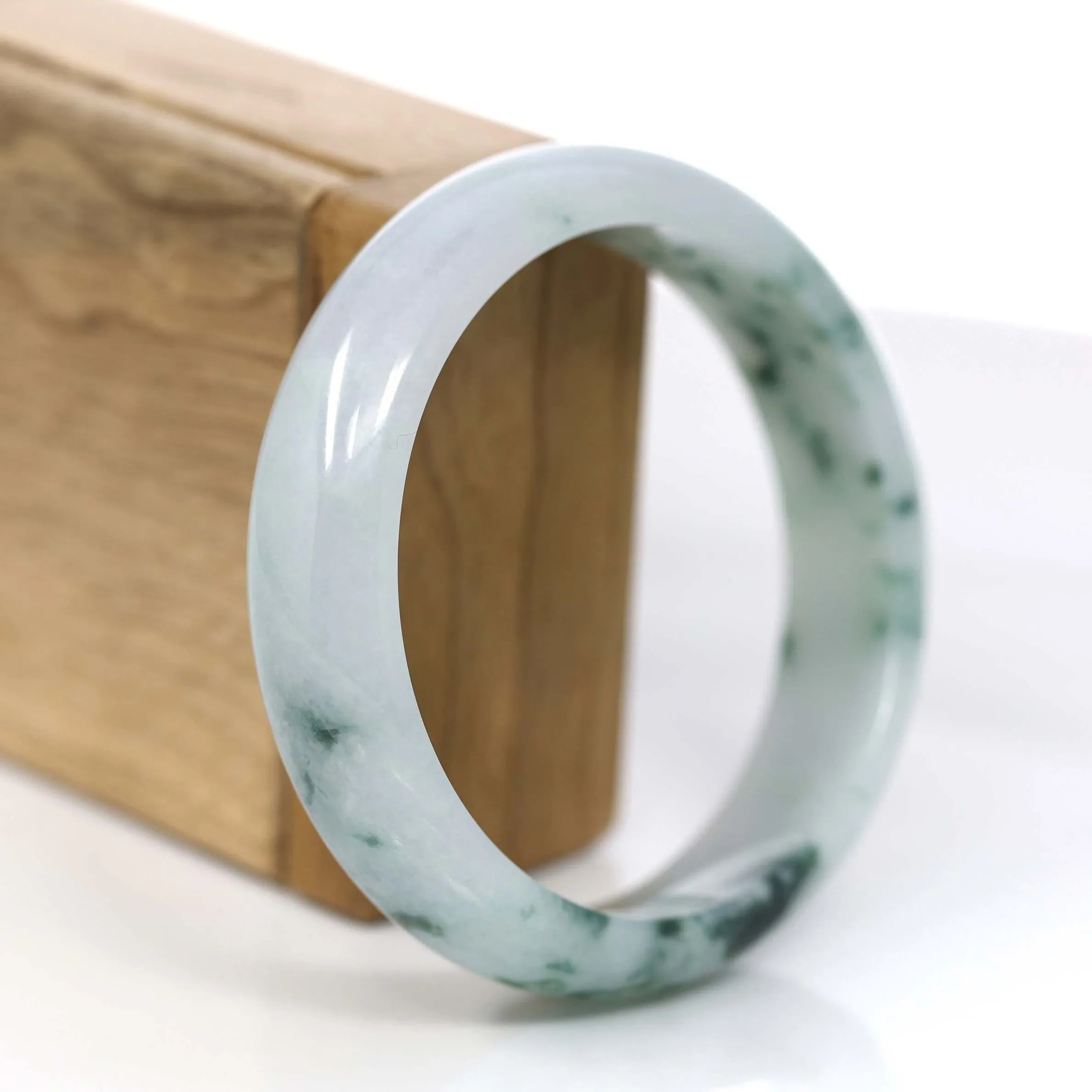 Baikalla Classic Real Blue-green Jade Jadeite Bangle Bracelet (60.24mm)#375