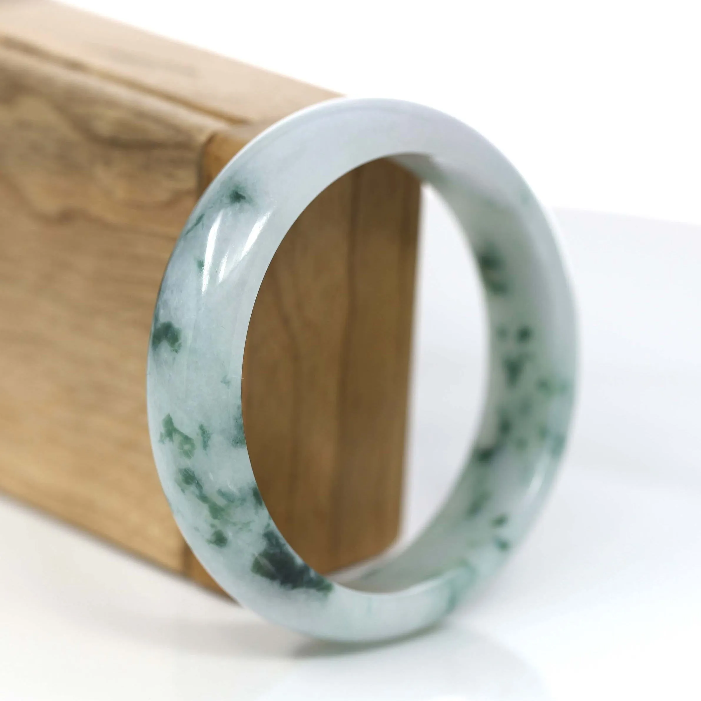 Baikalla Classic Real Blue-green Jade Jadeite Bangle Bracelet (60.24mm)#375