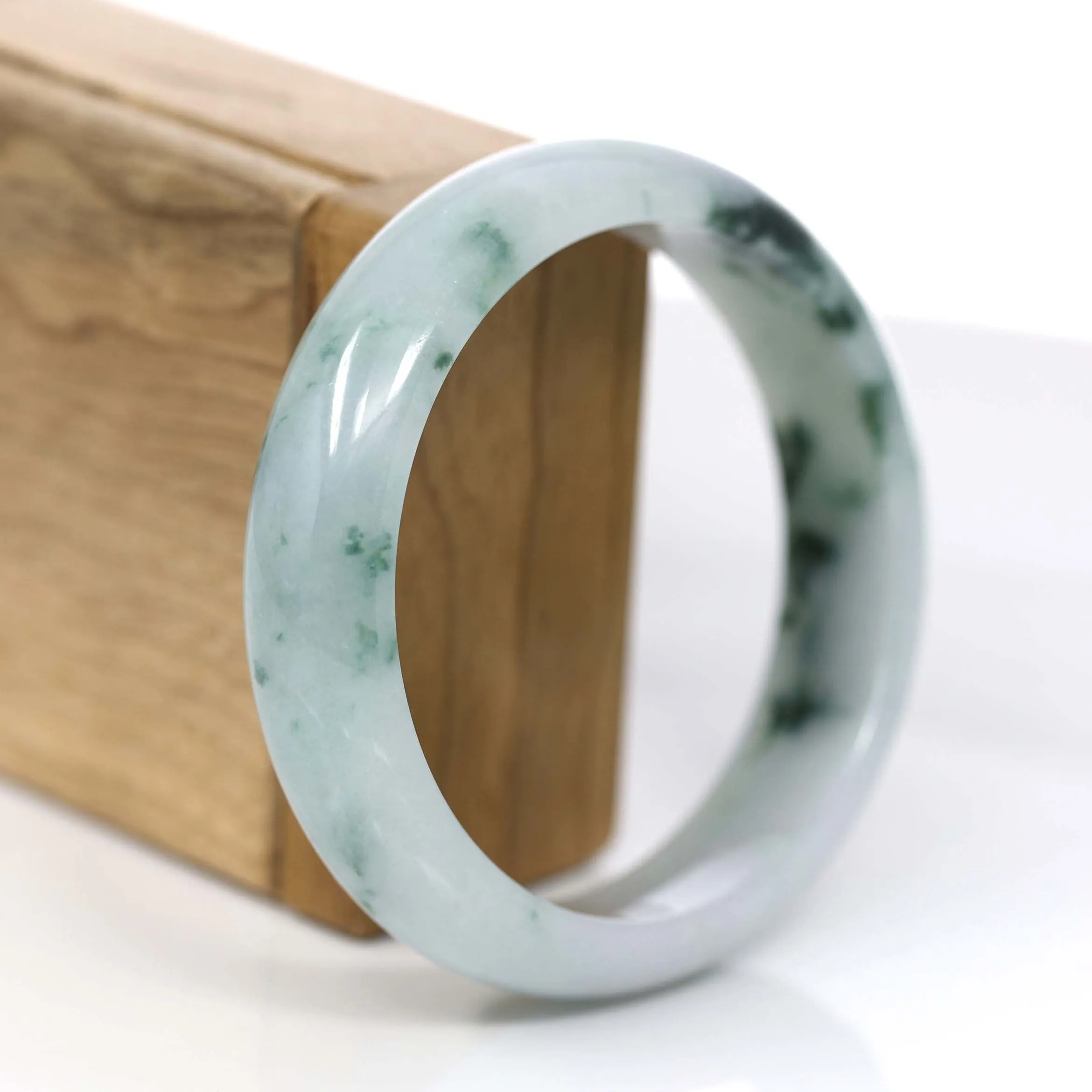 Baikalla Classic Real Blue-green Jade Jadeite Bangle Bracelet (60.24mm)#375