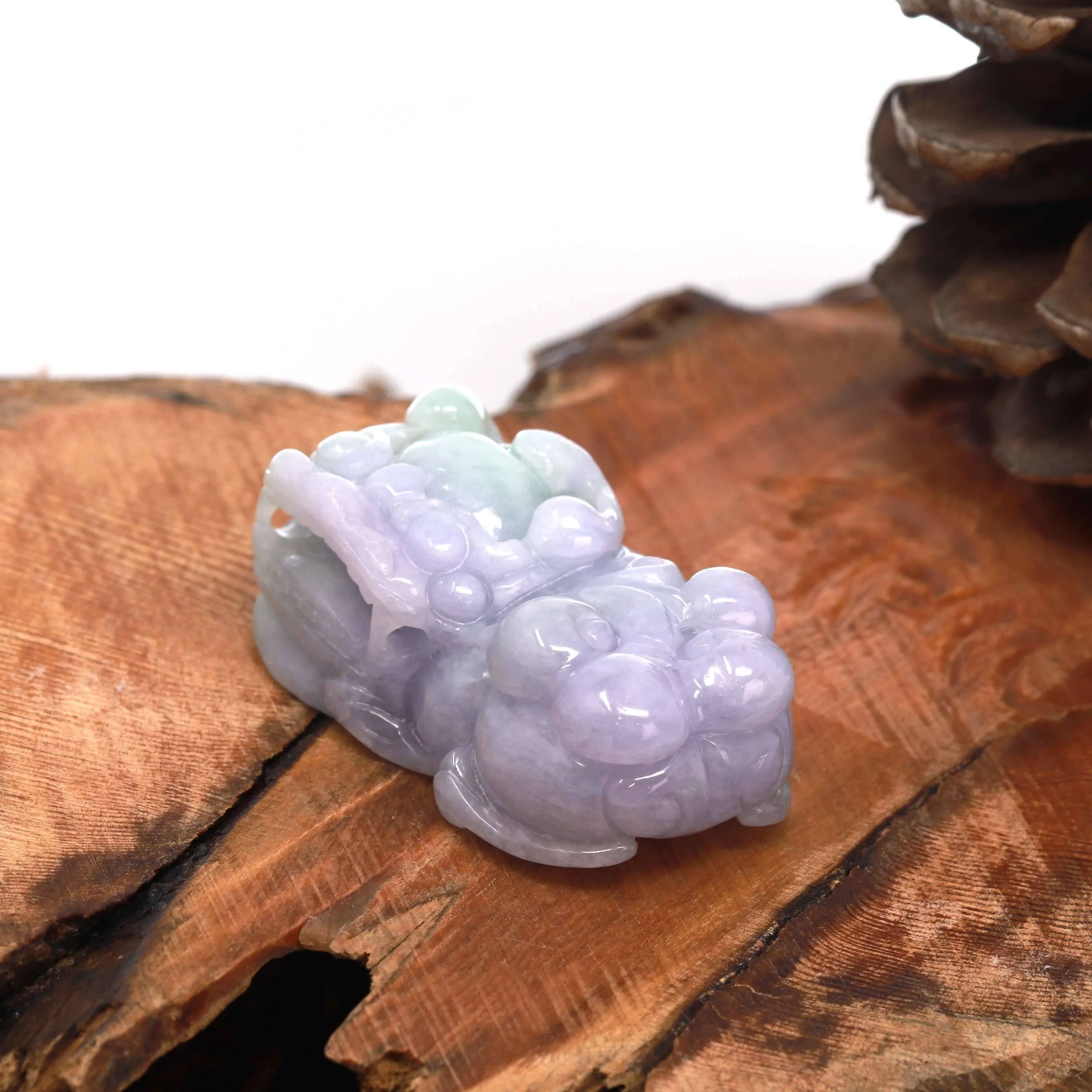 Baikalla™ High-End Pi Xiu Genuine Burmese Lavender Jadeite Jade PiXiu Pendant Necklace (FengShui Lucky)