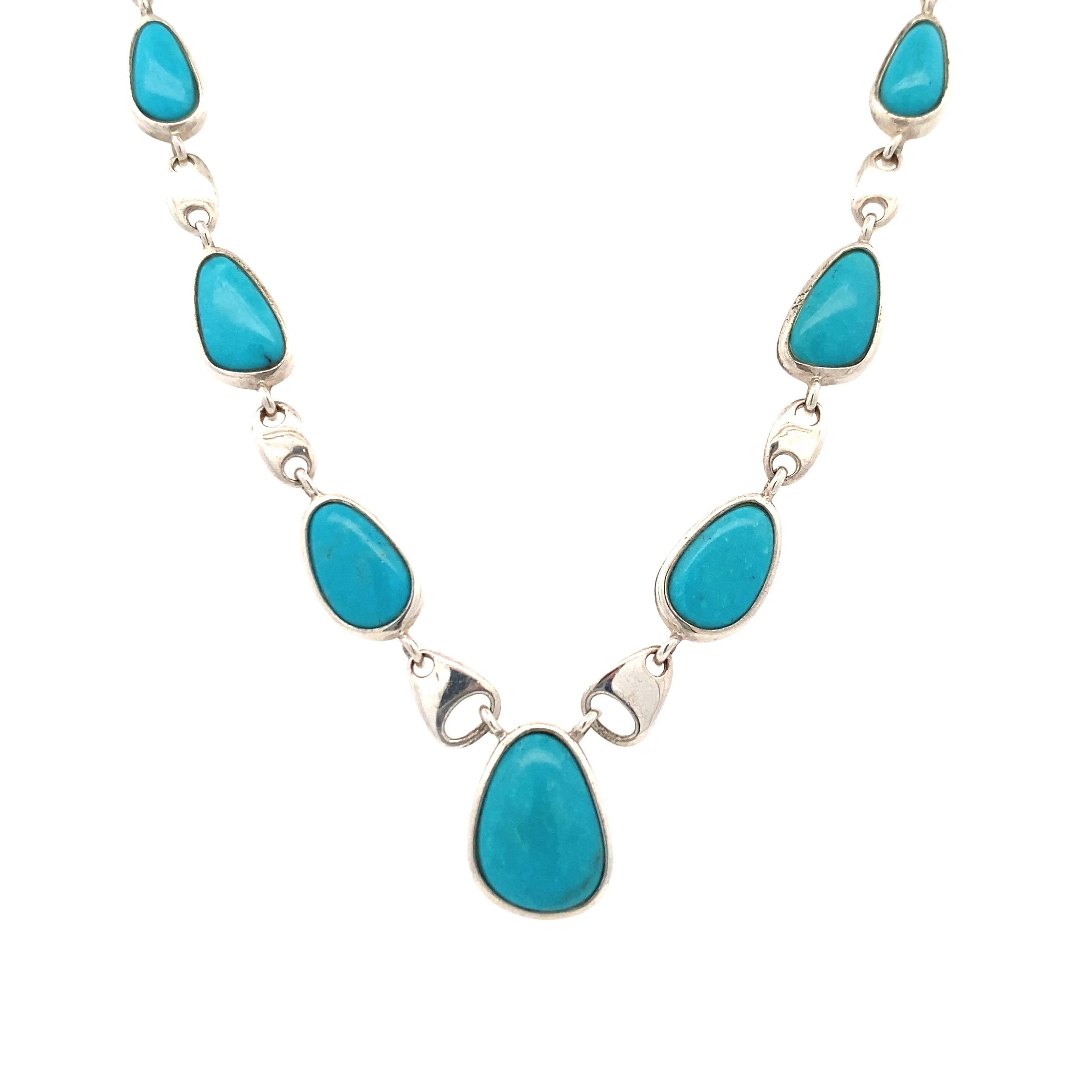 BCJ Estate Jewelry Silver Turquoise Necklace