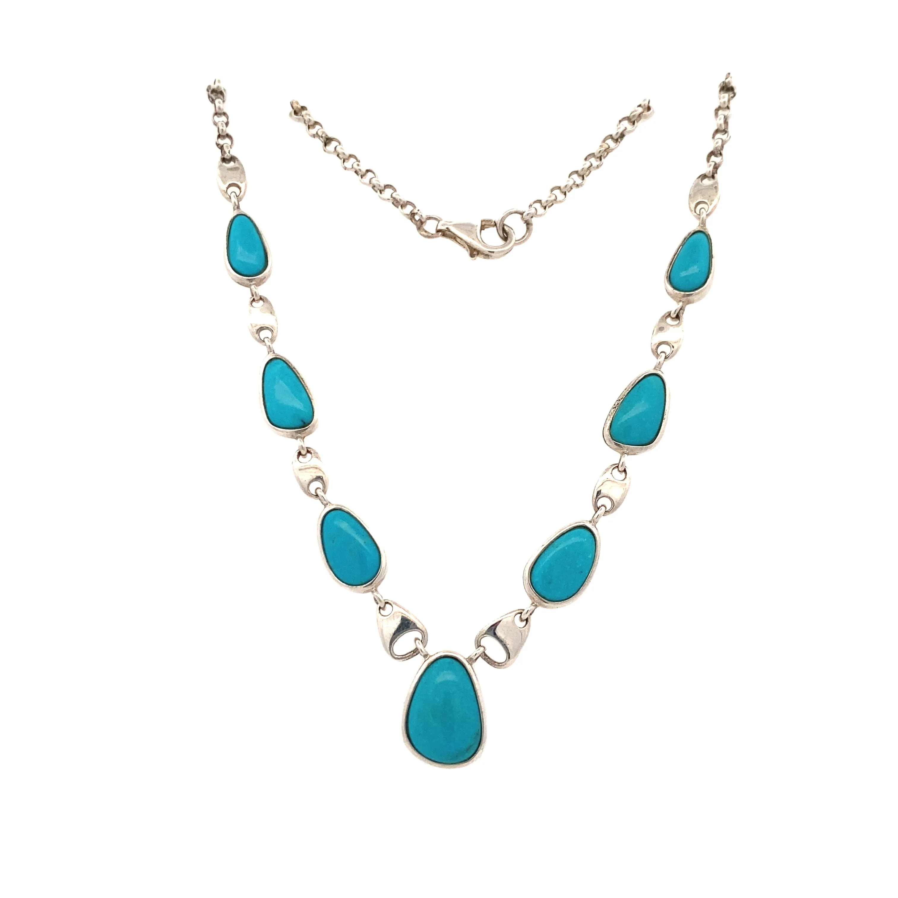 BCJ Estate Jewelry Silver Turquoise Necklace