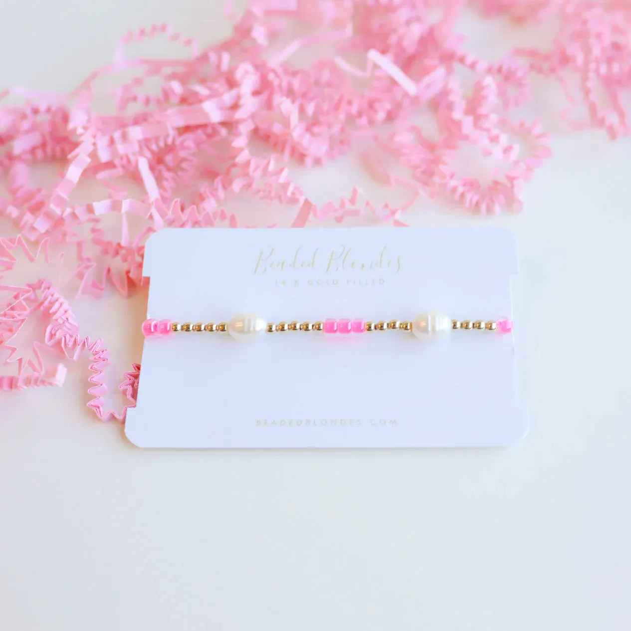 Beaded Blondes | Hot Pink Pearl Poppi Bracelet