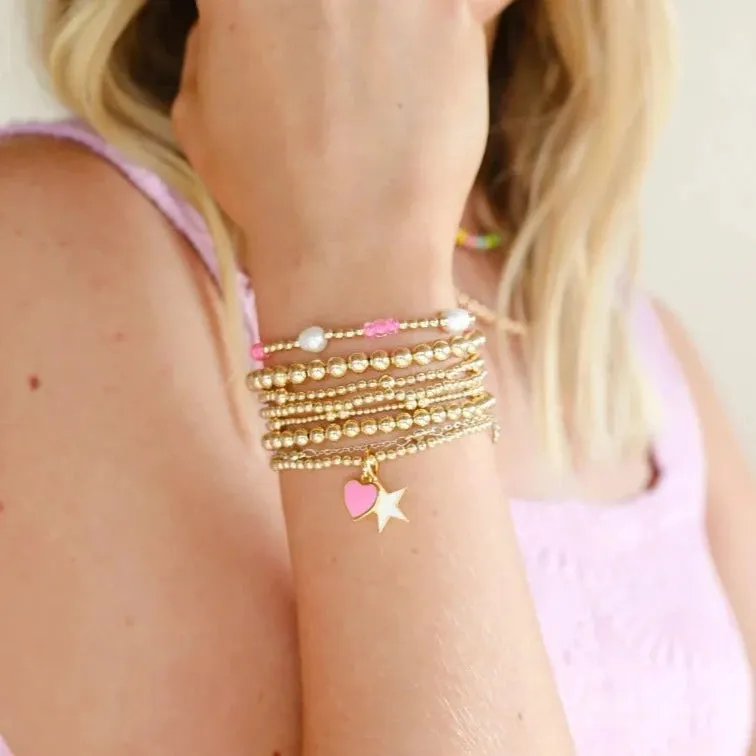 Beaded Blondes | Hot Pink Pearl Poppi Bracelet