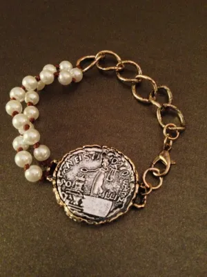 Beaded Coin Bracelet