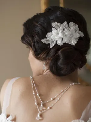 Beaded Floral Lace Bridal Comb