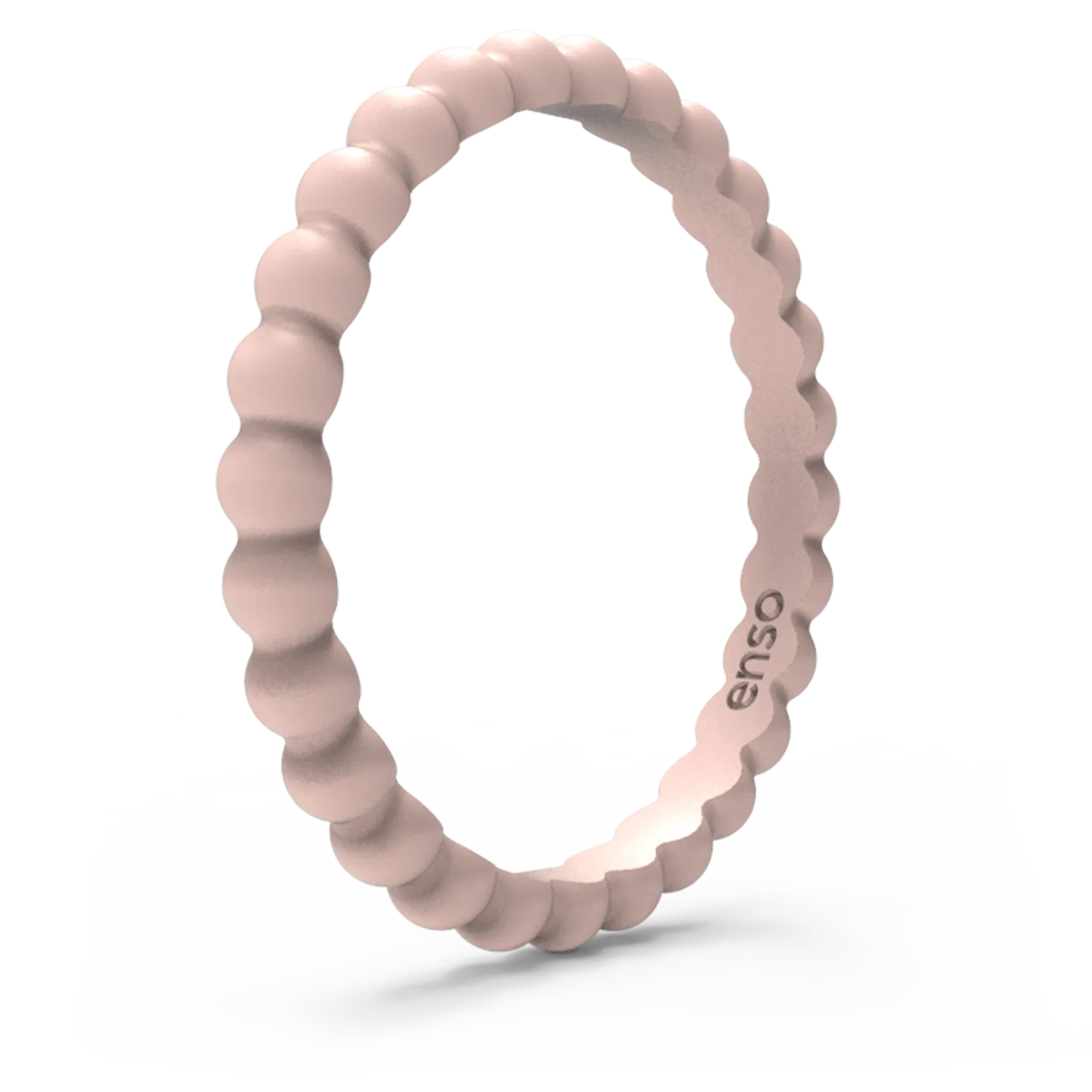 Beaded Stackable Silicone Ring - Pink Sand