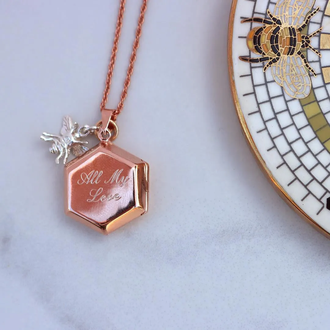 Bee Locket Rose Gold   Photos