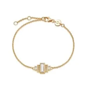 Beloved White Topaz Baguette Bracelet 18ct Gold Plate