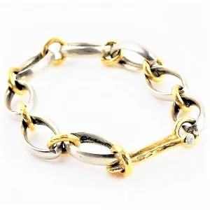 Betts, Malcolm – Oval Hammered Platinum Gold Bracelet