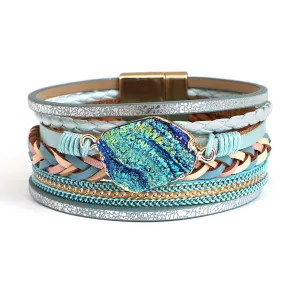 'Birralee' Charm Cuff Bracelet - blue