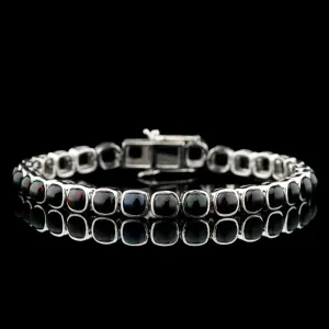 Black Opal - Silver Tennis Bracelet I