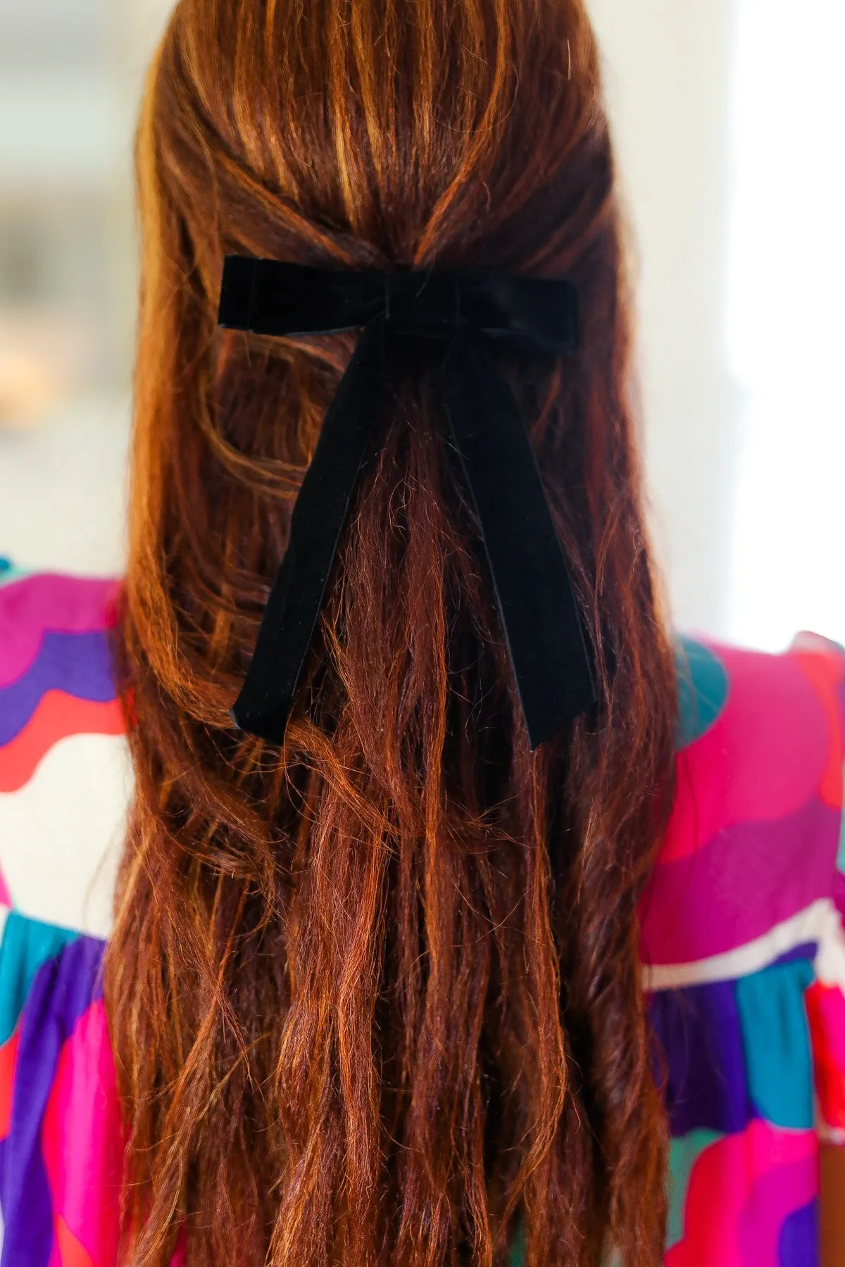 Black Velvet Clip-On Double Coquette Bow