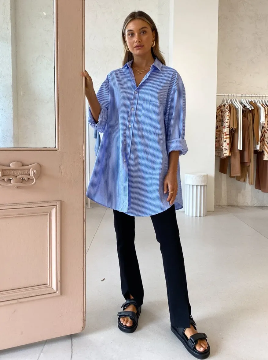 Blanca Selma Shirt in Blue/White