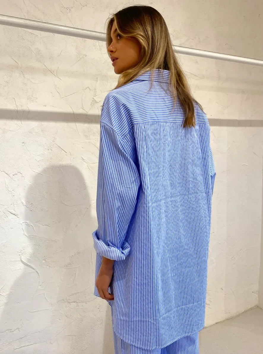 Blanca Selma Shirt in Blue/White