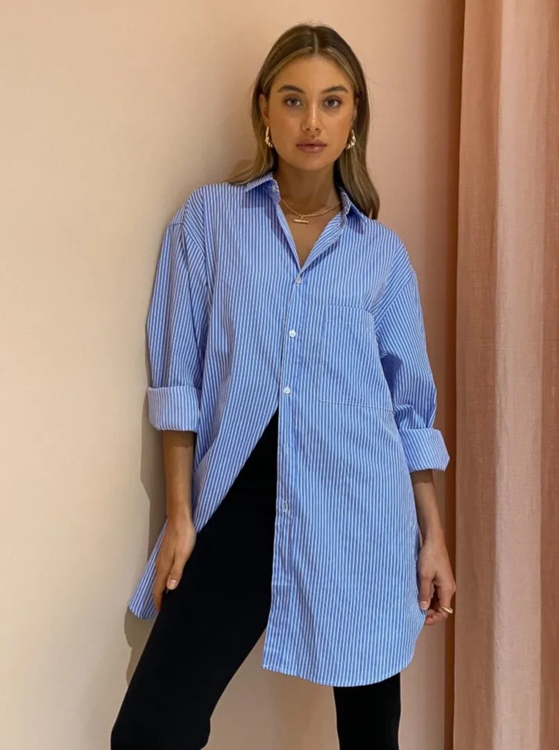 Blanca Selma Shirt in Blue/White