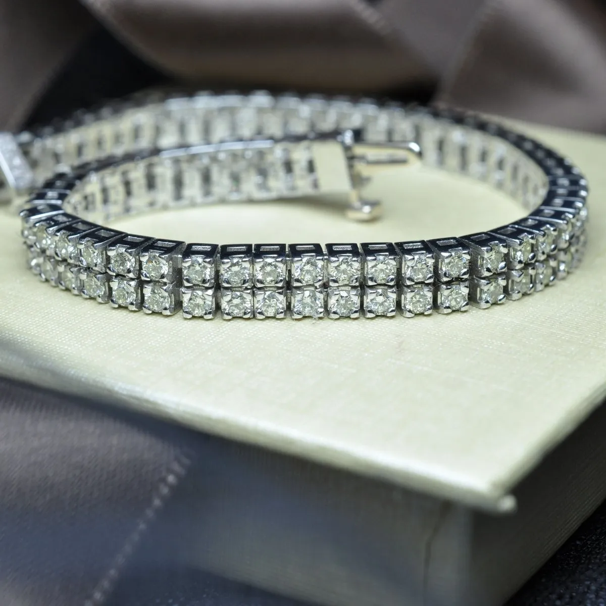 Blissful  4.10CT Round Cut Diamond Tennis Bracelet in Platinum