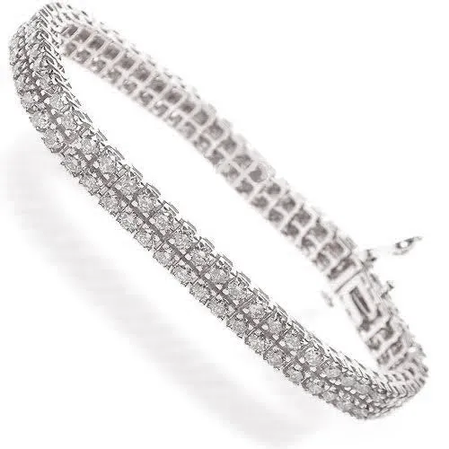 Blissful  4.10CT Round Cut Diamond Tennis Bracelet in Platinum