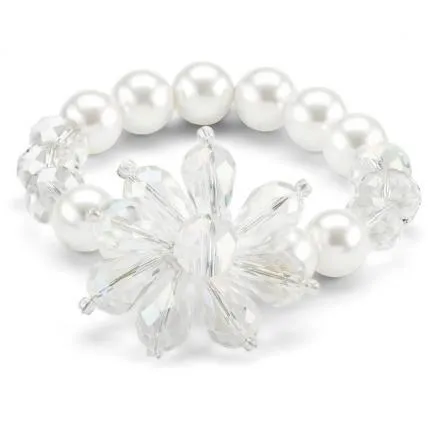 Blossom Colored Pearl and Crystal Flower Bracelet