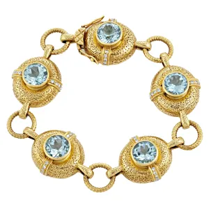 Bracelet- Blue Topaz And Diamond