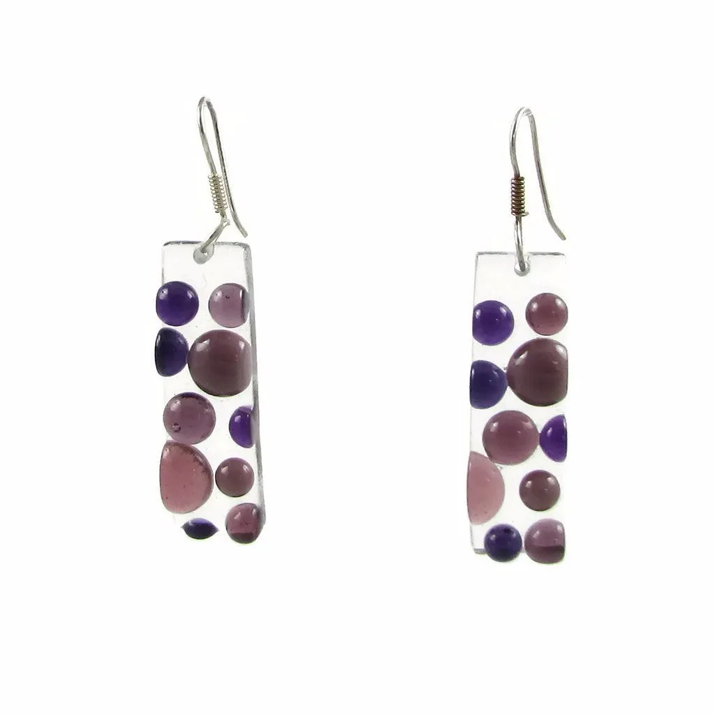 Bubbles Glass Earrings - Amber