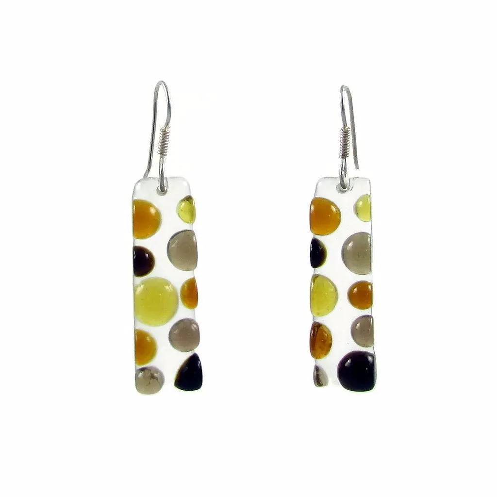 Bubbles Glass Earrings - Amber